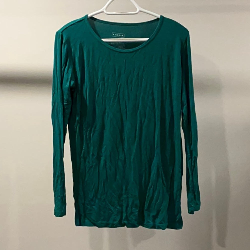 Elegant Green Long Sleeve Top